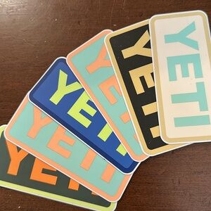 Set of 6 Yeti Stickers - Colorful Logo Sticker Set